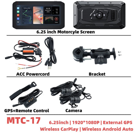 EKIY Wireless CarPlay Moto &ndash; Portable Motorcycle GPS Navigation Screen MTC-17-DT / CHINA / None