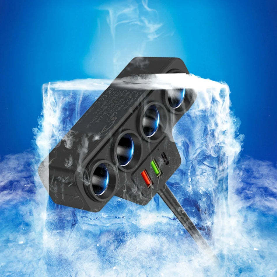 Auto USB Ladegerät QC3 PD 18W 3 Ports Zigarettenanzünder Splitter