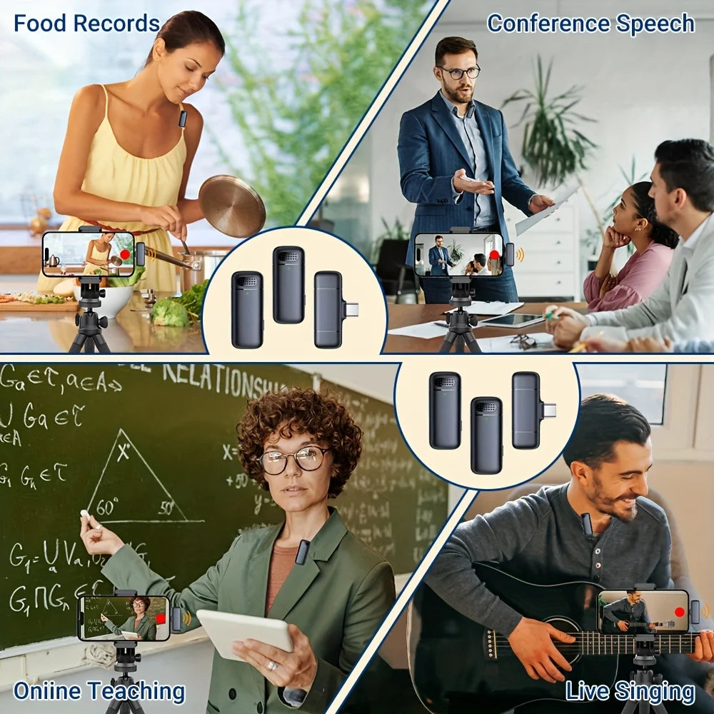 STFANTASY Wireless Lavalier Microphone with Charging Case for Android &amp; iOS