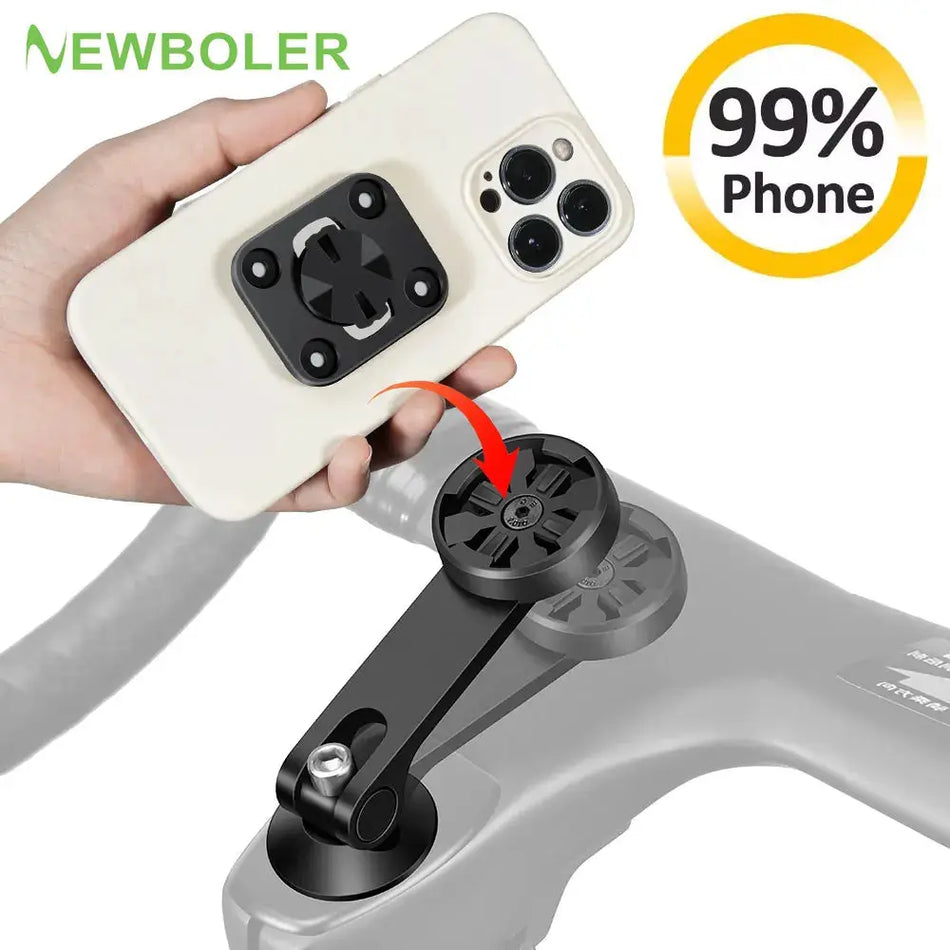 Aluminum Bike Phone Holder With 180 Degree Rotation For Center Handlebar by InterCyprus Trading Ltd