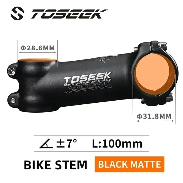 TOSEEK 7 Degree Bicycle Stem &ndash; Lightweight Aluminum Design 7 Degree-100mm