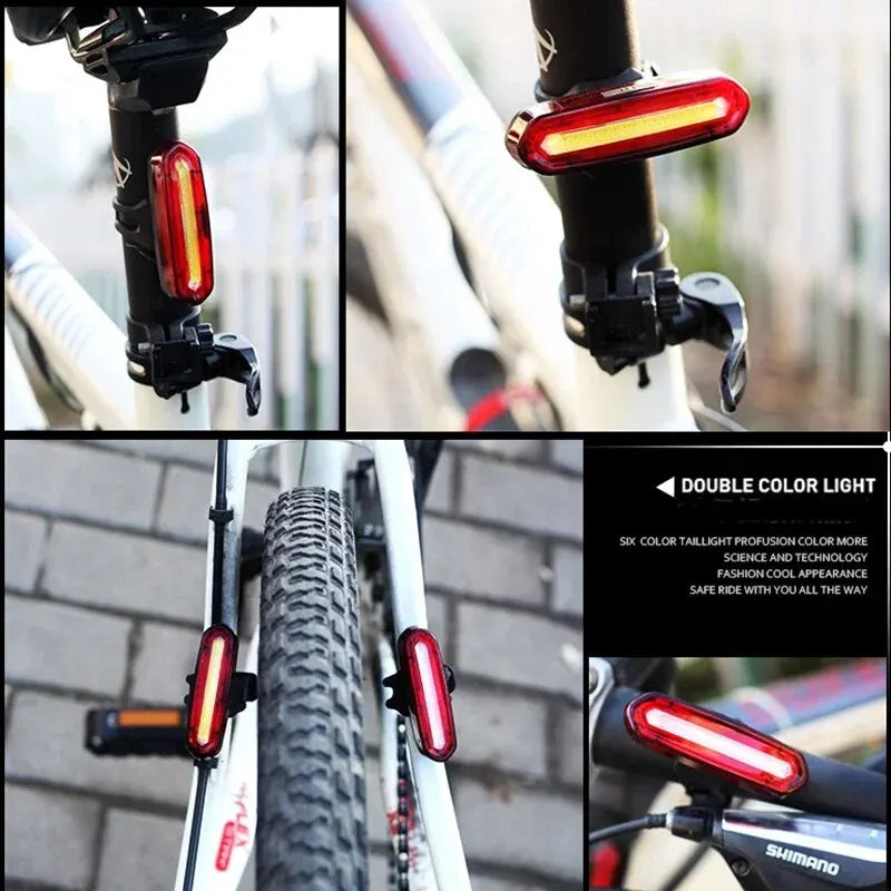 Lumina de coadă pentru bicicletă Bucklos 269, LED reîncărcabil USB, carcasă din plastic PC