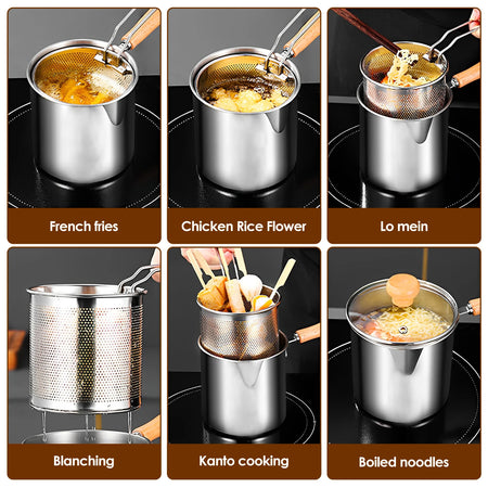 Deep Fryer Pot 304 Stainless Steel &ndash; Nonstick and Durable