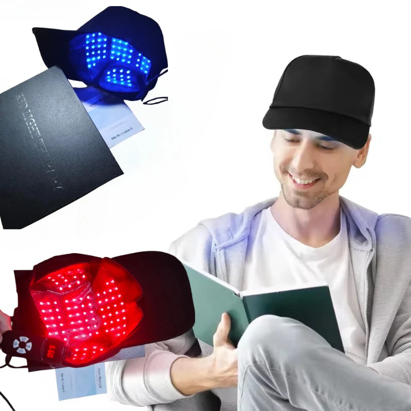 Červená světelná terapie čepice pro růst vlasů infračervené USB nabíjení