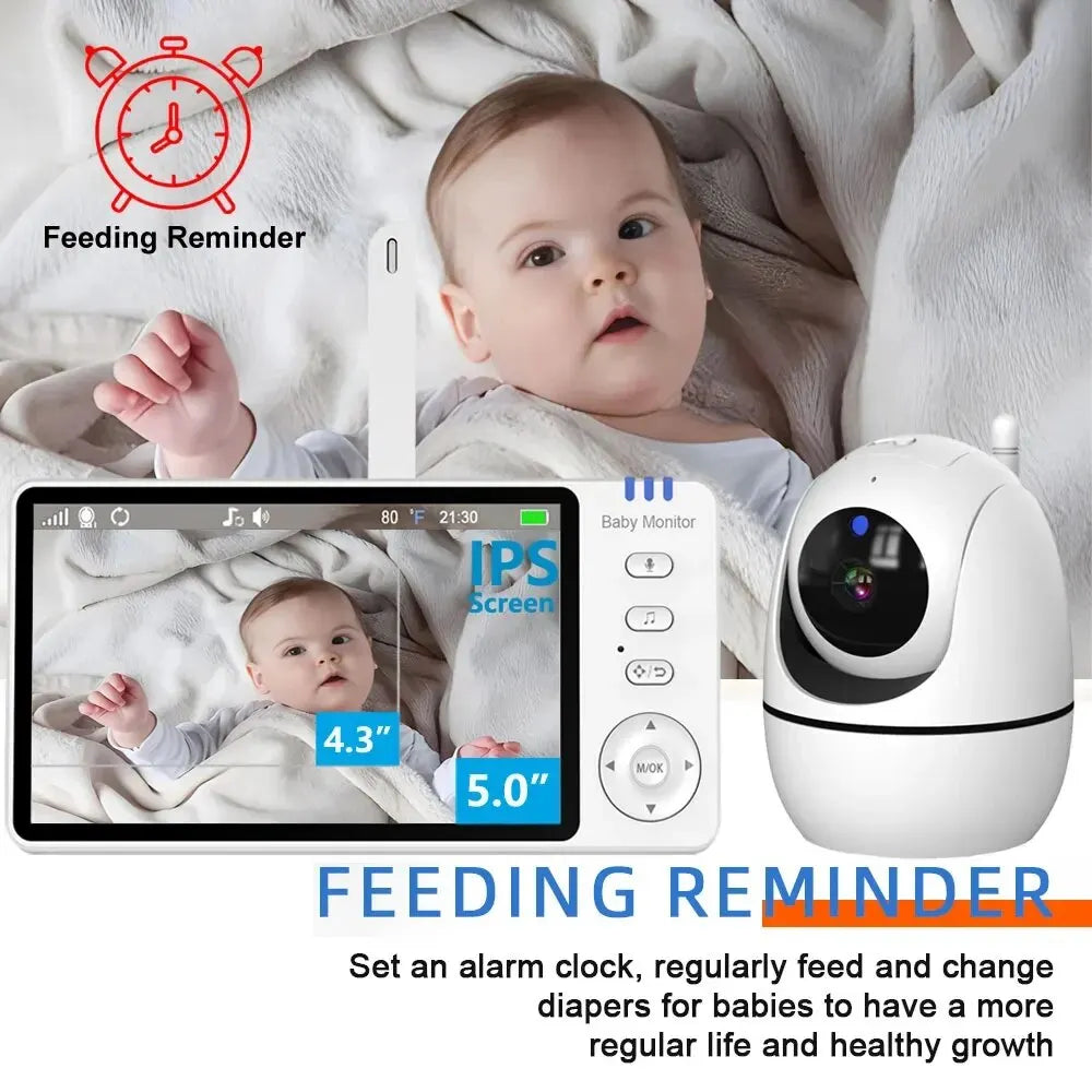 5 Inch Video Baby Monitor with 4X Zoom, Two-Way Audio, and Night Vision