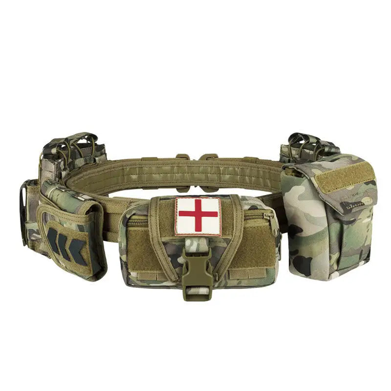 YAKEDA Tactical Duty Belt &ndash; Multi Pocket For Outdoors CP