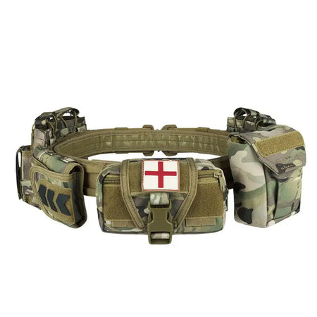 YAKEDA Tactical Duty Belt &ndash; Multi Pocket For Outdoors CP