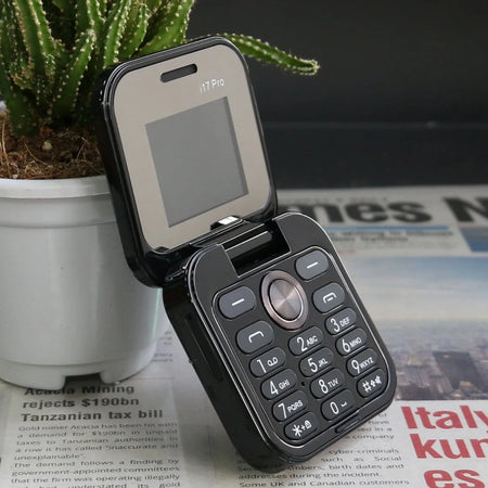 Palm Cute Flip Phone &ndash; Senior Friendly Push Button Comfort Black / add 16G TF card