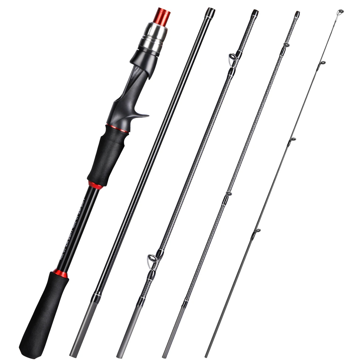 Sougayilang Ultralight Carbon Fiber Fishing Rod - 2.1m, 5 Sections, Portable for Travel 180cm casting rod