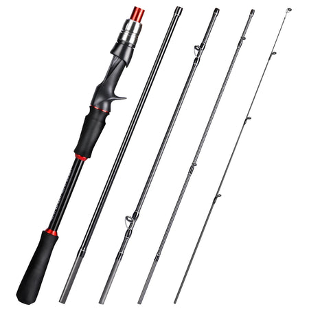 Sougayilang Ultralight Carbon Fiber Fishing Rod - 2.1m, 5 Sections, Portable for Travel 180cm casting rod