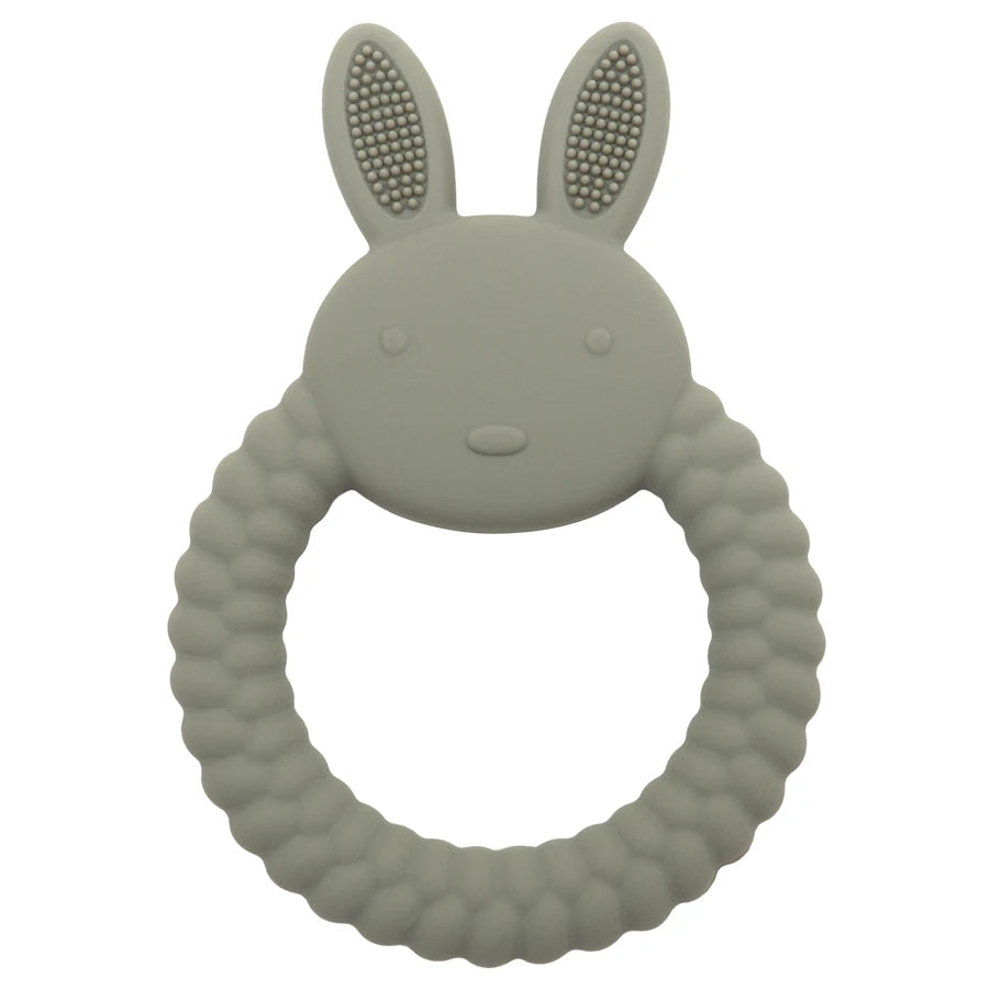 Muslin Life BPA-Free Silicone Baby Teether - Cute Cartoon Rabbit Design 009 Light green