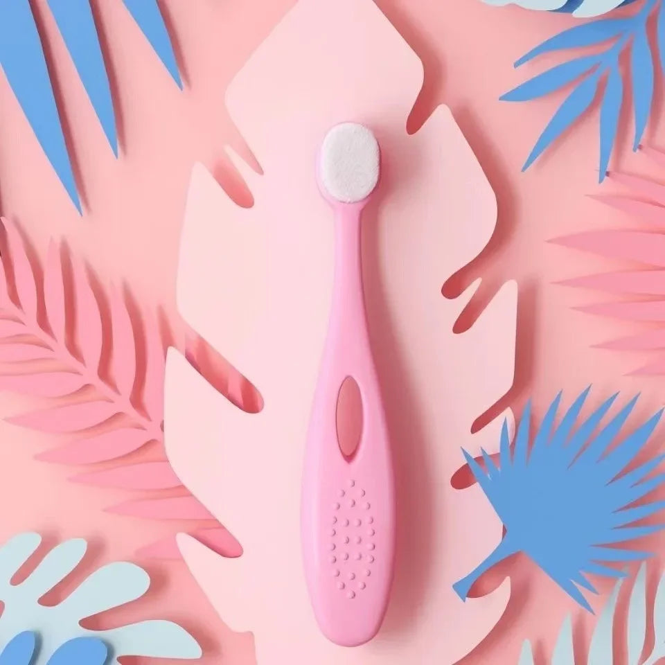 Soft Silicone Toothbrush for Babies and Kids (0-10 Years) 0-4 years old pink