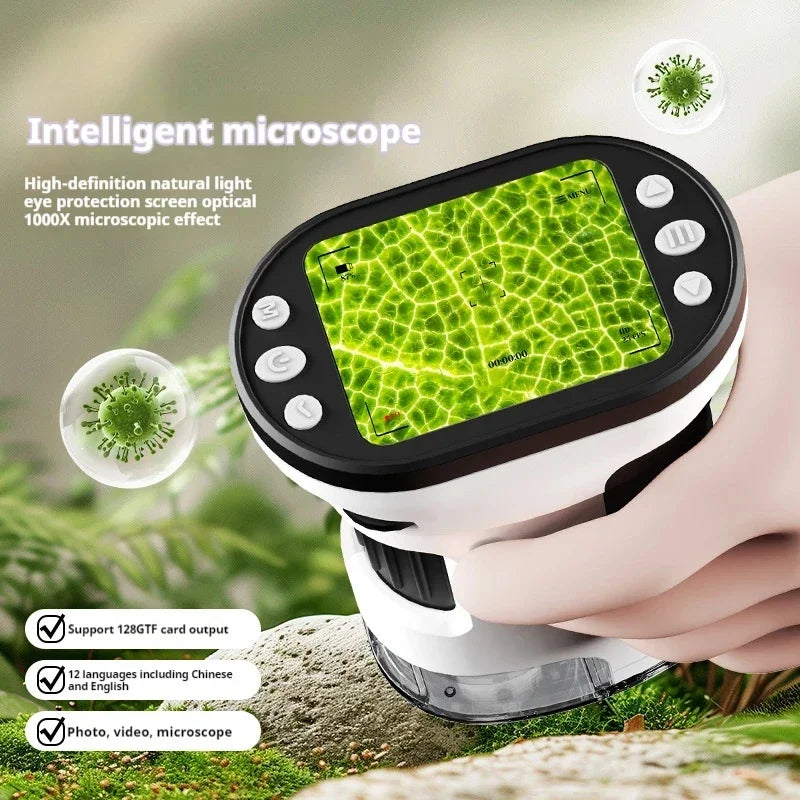 Kids Microscope Biological Kit &ndash; 1000x Magnification with LED Photo and Video Function