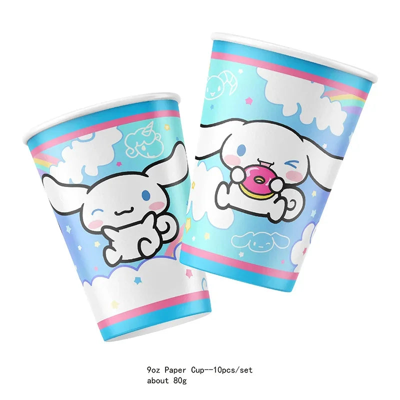 Cinnamoroll Kids Birthday Party Tableware Set Cup 10Pcs