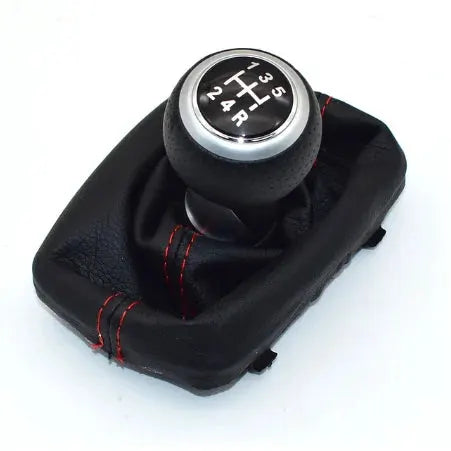 Gear Shift Knob with Leather Cover for Audi A4 B6 B7 5 6 Speed Manual by InterCyprus Trading Ltd