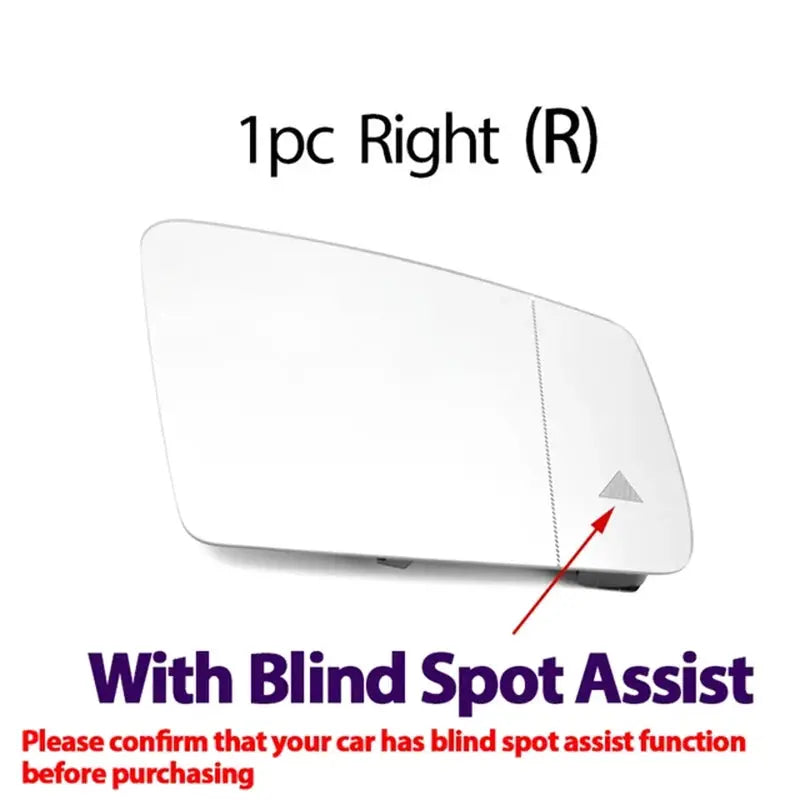 Heated Mirror Glass With Blind Spot Indicator For Mercedes-Benz W204 W221 by InterCyprus Trading Ltd
