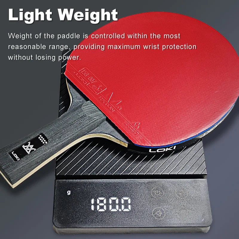 Sticky Table Tennis Racket LOKI ARTHUR 9 Star Table Tennis Racket Carbon Offensive Lightweight ...