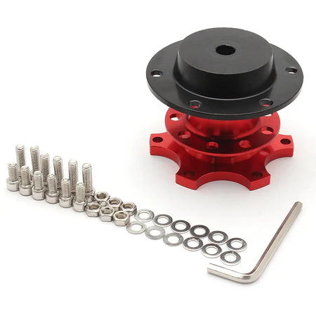 Universal Steering Wheel Quick Release Hub Adapter Snap Off Boss Kit with 6 Hole Steering Wheel Hub for Race/Rally/Motorsport by InterCyprus Trading Ltd