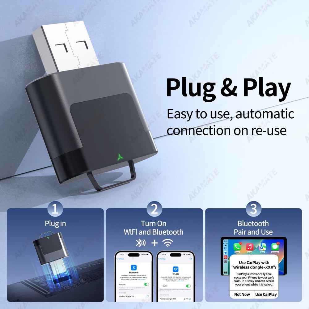2in1 Wireless Mini CarPlay Dongle - Plug And Play Wireless