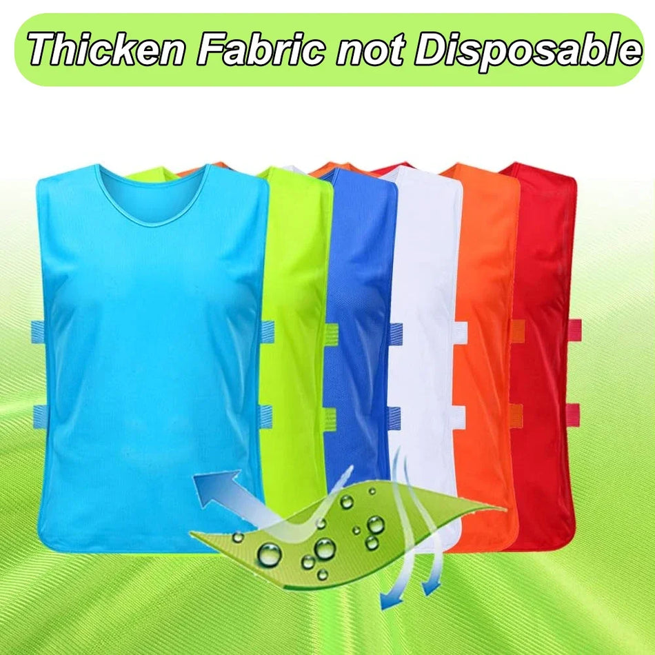 Breathable Soccer Training Vests for Kids and Adults - 6 Pack
