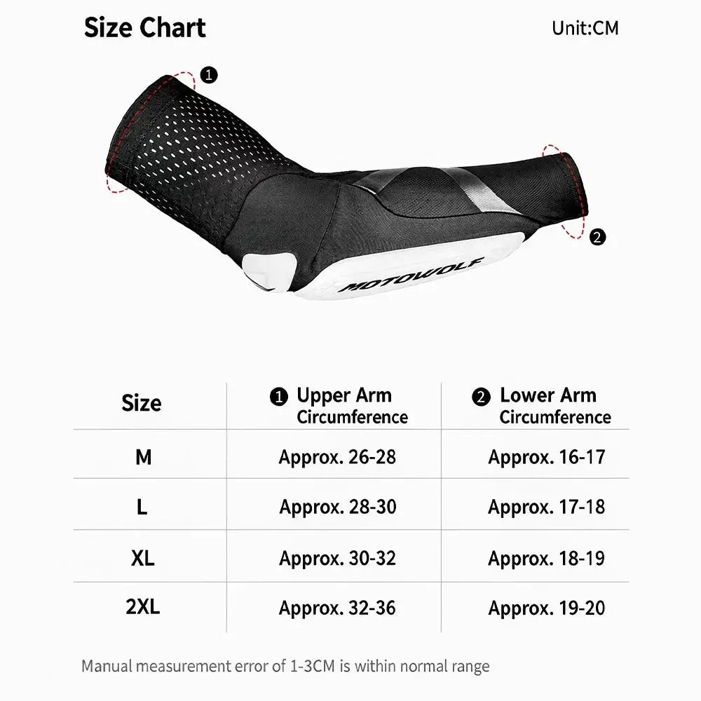 Motorcycle Elbow Protection Pads Breathable Mountain Bike Elbow Guards Arm Sleeve MTB Elbow Guards Skateboarding Protective Gear by InterCyprus Trading Ltd