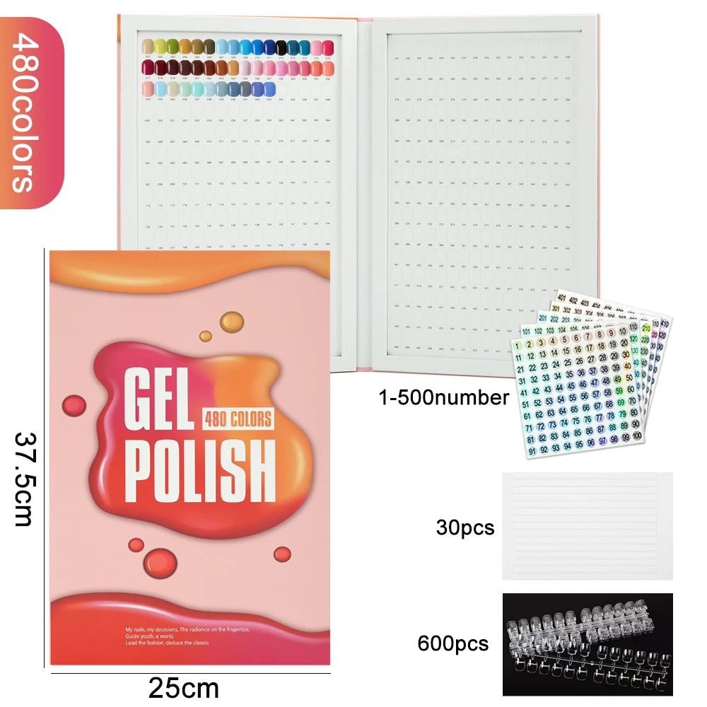 P-SB10-480 Nail Color Display Shelf &ndash; Nail Art Sample Book P-SB10-480-R