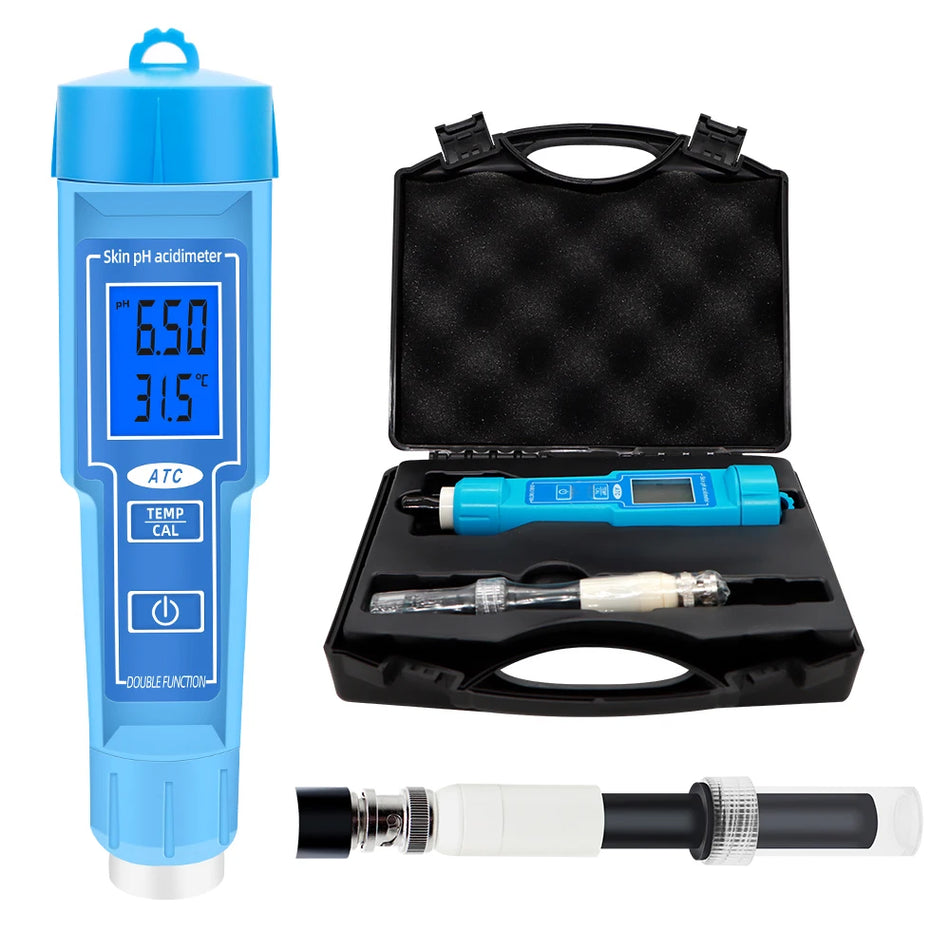 PH-6118 Skin PH Acdimeter 2 In 1 Tester - Backlit Display