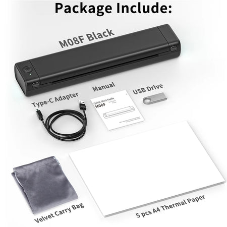 Phomemo M08F A4 Portable Thermal Printer &ndash; Bluetooth Black Printer / CHINA