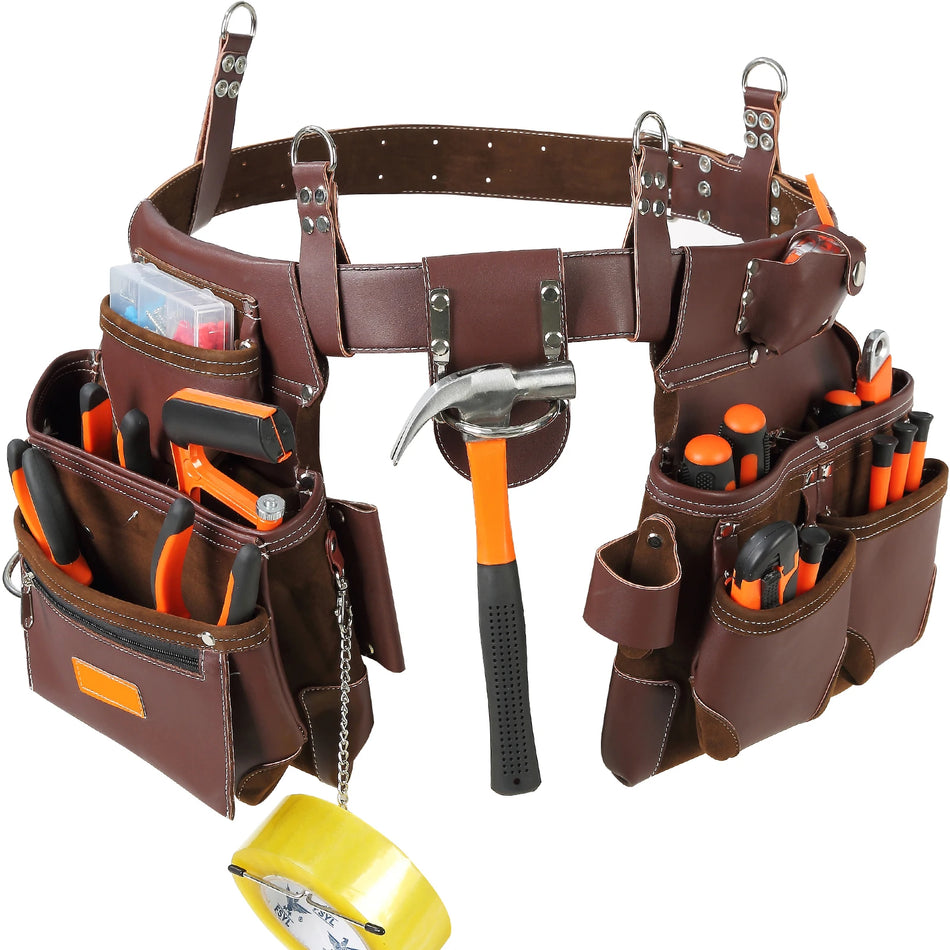 SucceBuy 22 Pockets Tool Belt Bag &ndash; Detachable PU Pouch