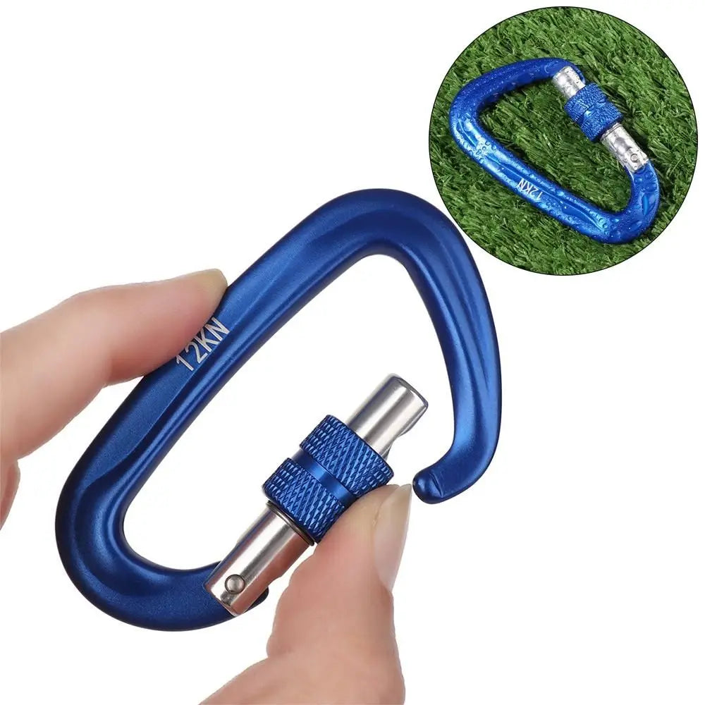 12KN 7075 Outdoor Climbing Equipment Buckle Climbing Carabiner D Shape Quickdraws Professional Climbing Buckle Lock Safety Lock