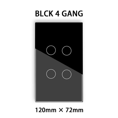 Brazilian Smart Touch Wall Switch - 4/6/8 Gang WiFi Voice Control Black 4 gang
