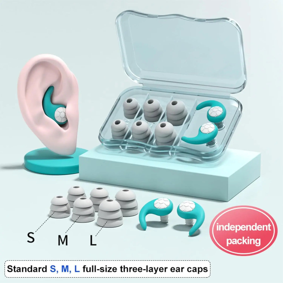 Silicone Earplugs Set for Sleeping, Swimming &amp; Noise Reduction