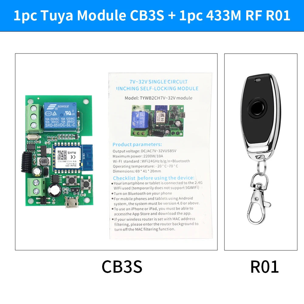 Cb3s &ndash; One Channel Tuya Smart WiFi Relay With Alexa App CB3S R01