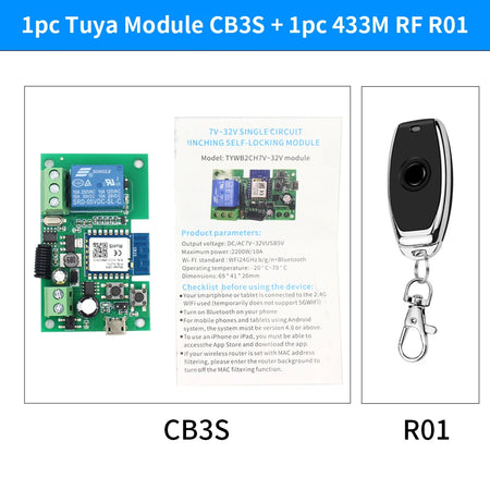 Cb3s &ndash; One Channel Tuya Smart WiFi Relay With Alexa App CB3S R01