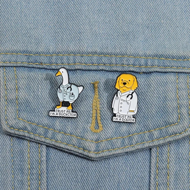 Vet Enamel Pins Stethoscope Dogtor Brooch - Ultra Cute Gift
