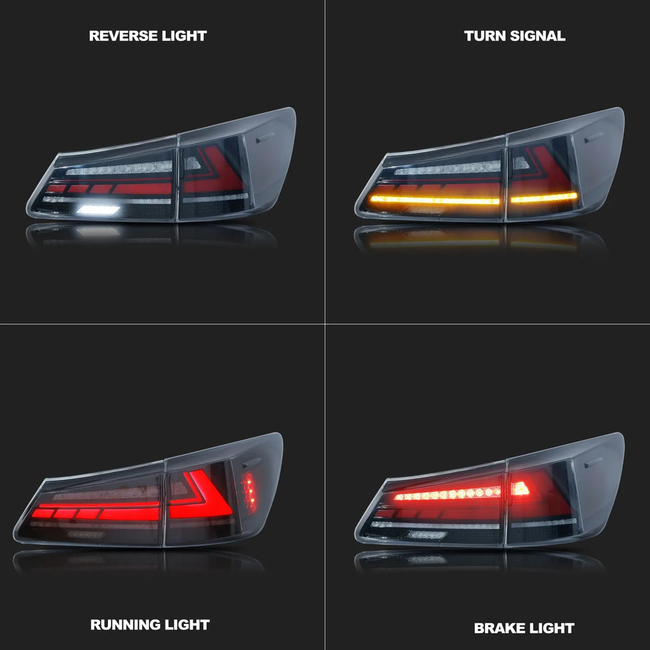 Zadní světla Lexus IS250 IS350 ISF Sekvenční černé lampy