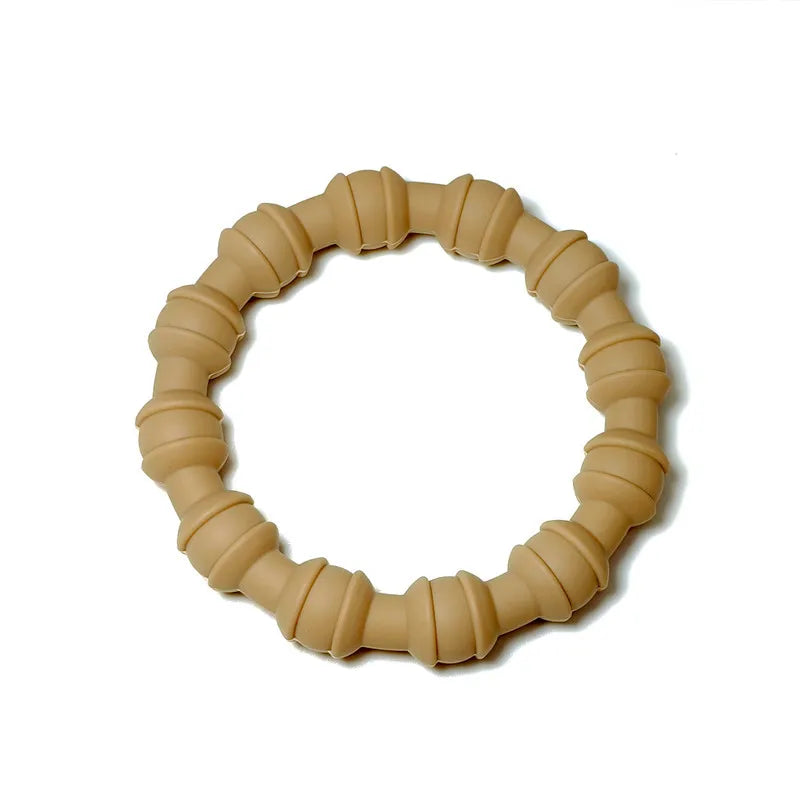 NoEnName Null Baby Silicone Teether &ndash; Safe and Non-Toxic Design Light brown