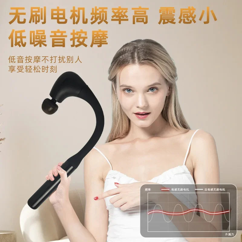 Fascial Massage Gun With Bent Long Handle &ndash; Deep Relief