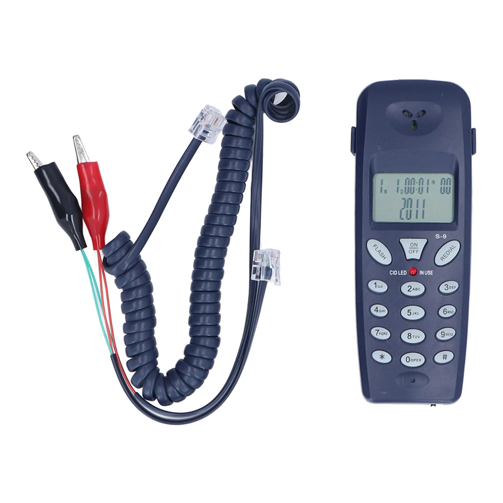 Corded Home Phone - FSK DTMF LCD Display Redial Pause Blue