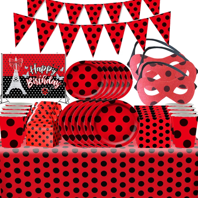 Ladybug Birthday Party Supplies Set