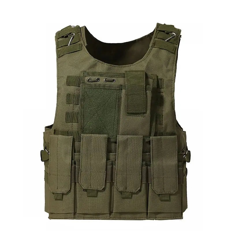 Tactical Camouflage Molle Vest &ndash; Durable 600D Oxford Army Green