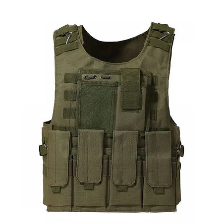 Tactical Camouflage Molle Vest &ndash; Durable 600D Oxford Army Green