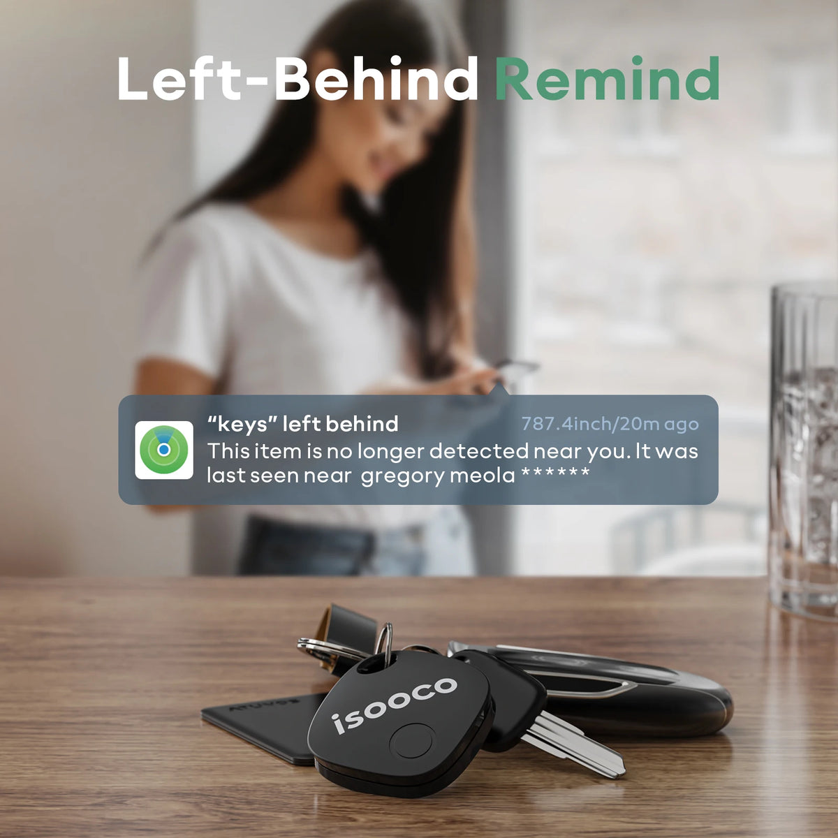 isooco Mini Bluetooth Tracker - Smart Keychain Locator for iOS