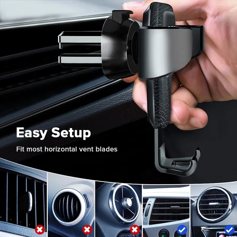 🟠 Universal Gravity Auto Helder Holder Car Air Clip Mount Mobile Holder Cellphone Stand για το iPhone 14 για Xiaomi