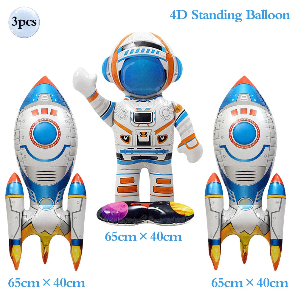 53inch 4D Inflatable Astronaut Foil Balloon - Outer Space Party Decoration 3pcs 2
