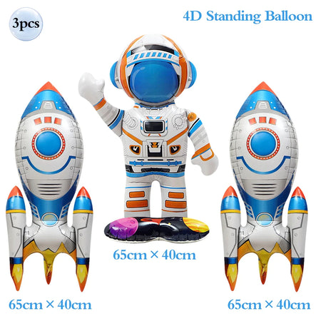 53inch 4D Inflatable Astronaut Foil Balloon - Outer Space Party Decoration 3pcs 2