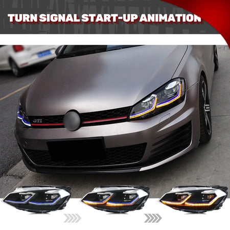 TD-0197D-LX Golf 7 LED Headlights &ndash; Sequential Signal