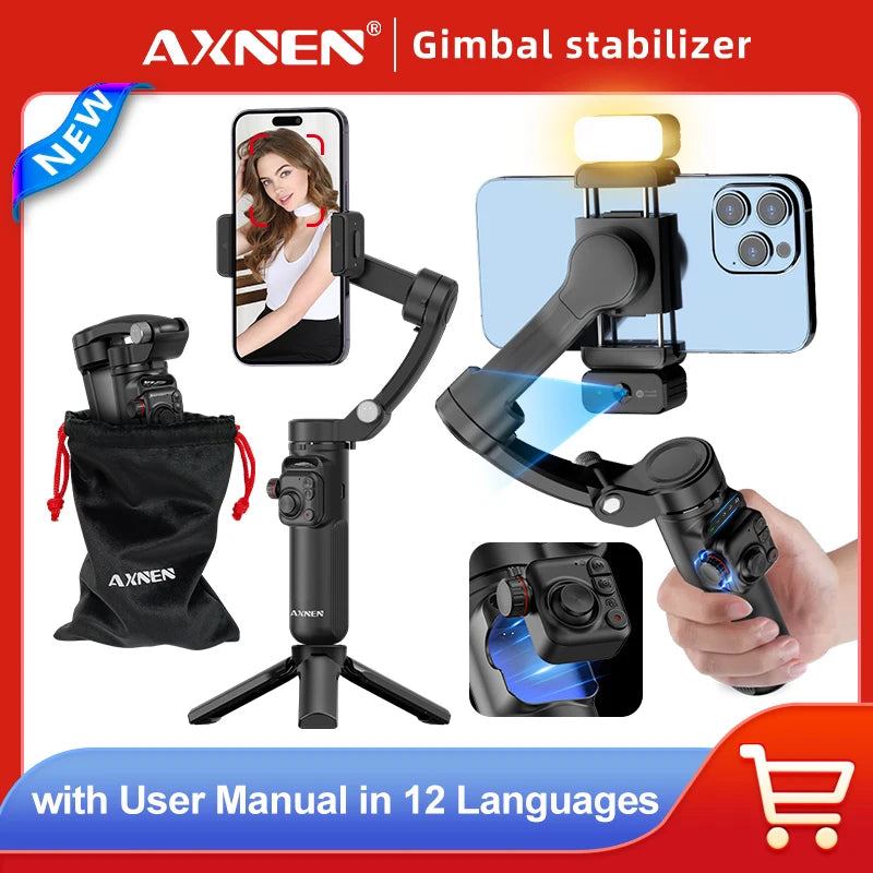 3-Axis Vlog Stabilizer &ndash; Face Following Technology with Magnetic Remote