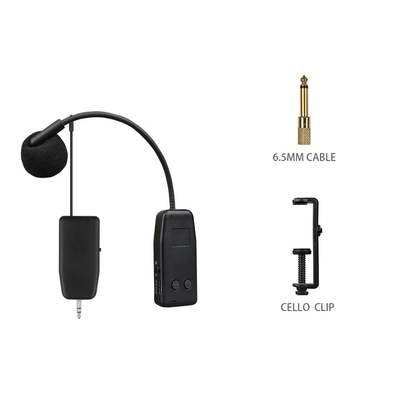 Savetek 2.4G Wireless Instrument Mic System &ndash; Long Range 50m Cello 1 to 1