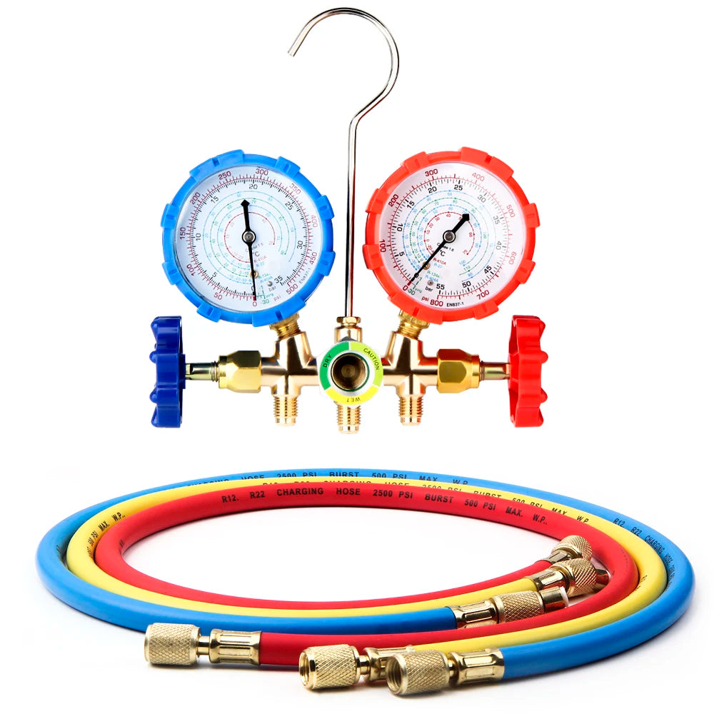 New R22 R134a R404A Manifold Gauge Set - Quick AC Charging Model 1